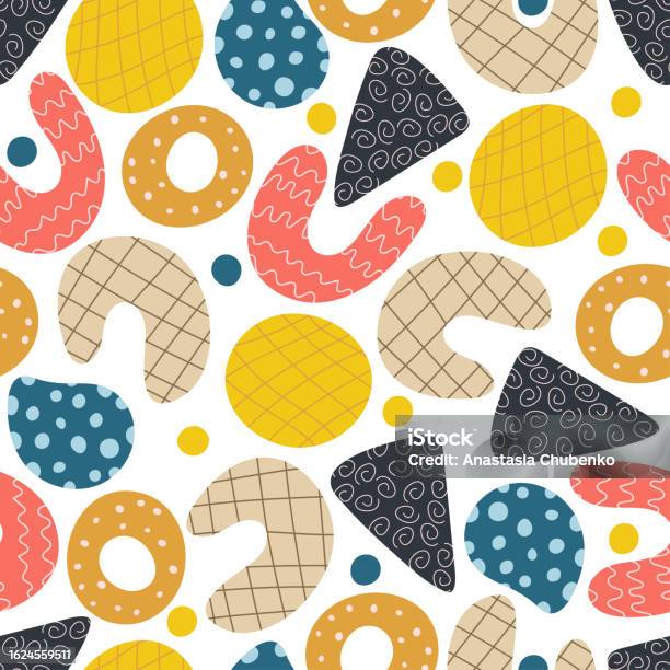 Simple Color Background Cartoon Abstract Seamless Shape With Colorful Geometric Patterns Flat Cartoon ...