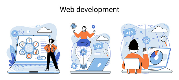 Web Development Coding And Programming Creation Digital Software Mobile ...