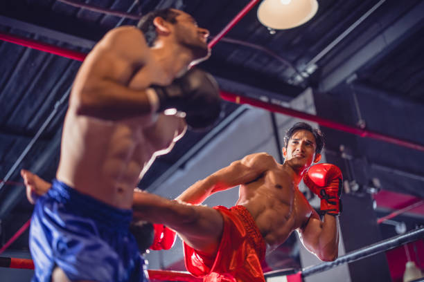 istock Boxer's determination shines in rounds, contesting with devotion to showcase Thai martial art skills 1624614810