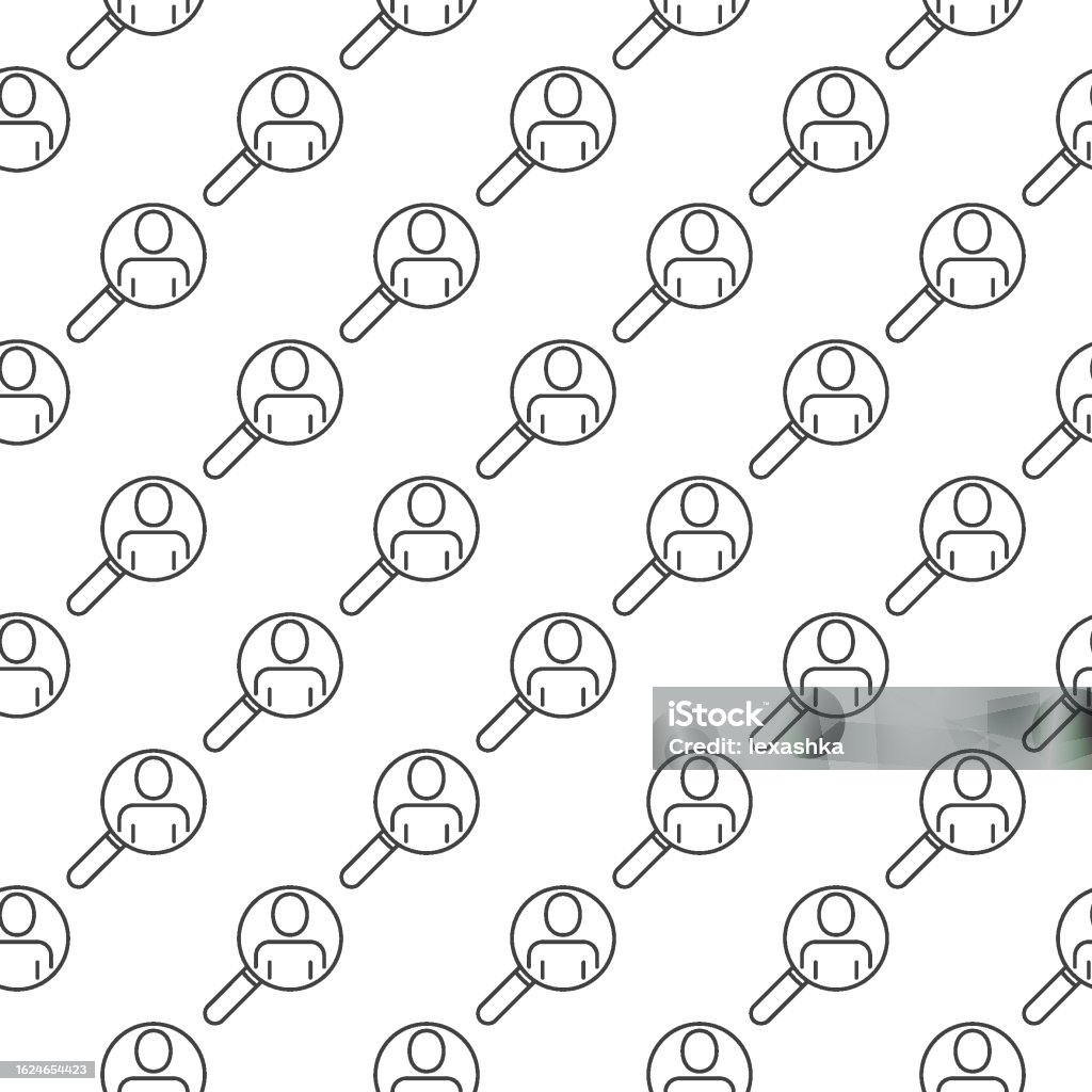 Pattern Line Magnifiers Magnifier With Man Vector Concept Thin Line Seamless Pattern Stock ...