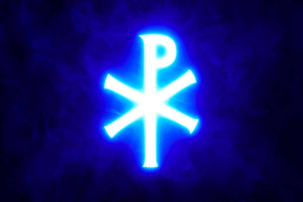 Christian religious symbols crosses icons backgound phi rho