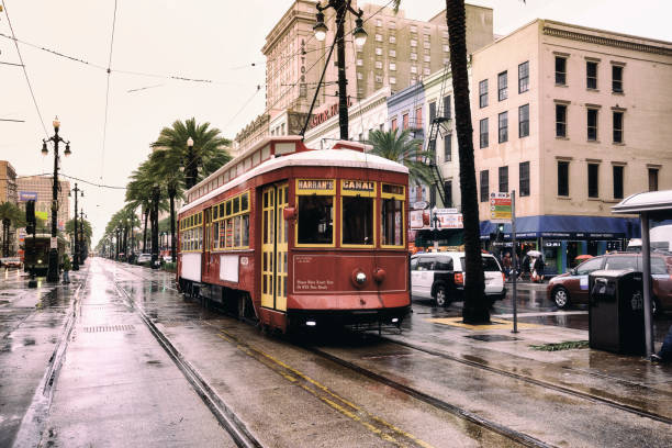 istock Vintage Cable Car in a rainy day. 1624699606