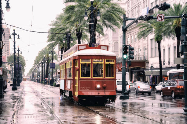 istock Vintage Cable Car in a rainy day. 1624700151