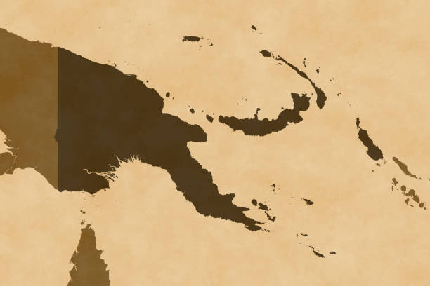 istock Oceania map series with Papua New Guinea, old paper 1624702325