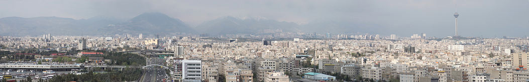 The city of Tehran with the view of the Milad tower