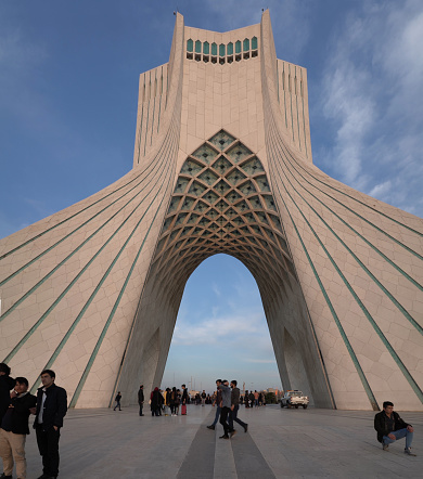 Azadi Tower in the city of Tehran, Iran during the day