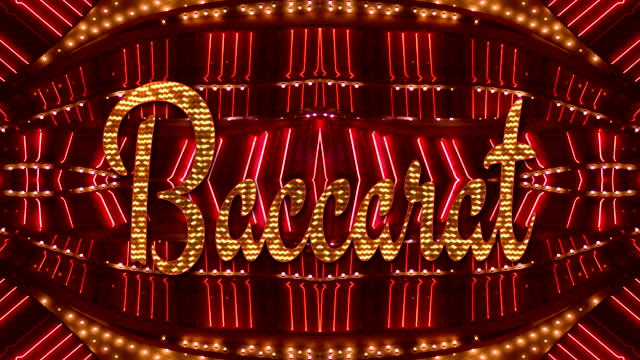 Red/Gold Neon Sign - Baccarat