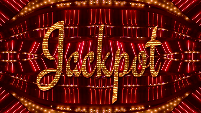 Red/Gold Neon Sign - Jackpot