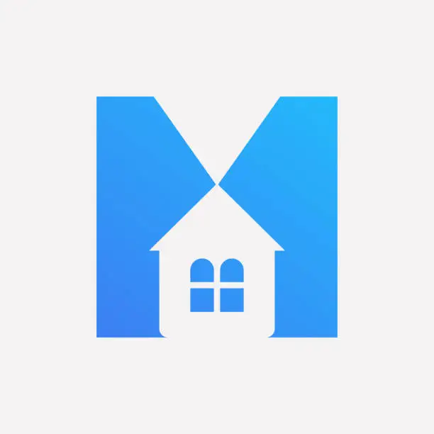 Vector illustration of Letter M Home Concept With House Icon For Real Estate Symbol