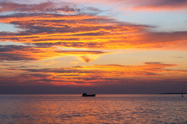 Beautiful Twilight sky and sea colorful