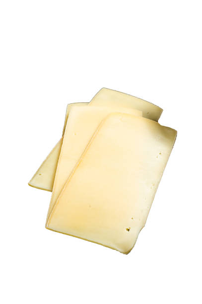 istock Fresh Uncooked Raclette Swiss cheese slices on marble board.  High quality Isolate, white background. 1624841648