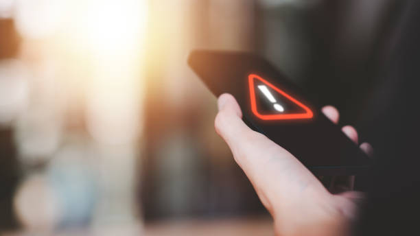 istock exclamation mark ,alarm ,computer virus detected ,danger warning concept or information error that should be urgently fixed and repaired ,Notification of security issues 1624843290