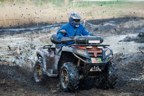 istock ATV, UTV, buggy, 4x4 off-road vehicle in muddy water. Extreme, adrenalin 1624860297