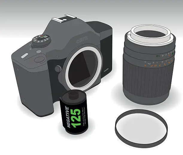 Vector illustration of slr camera