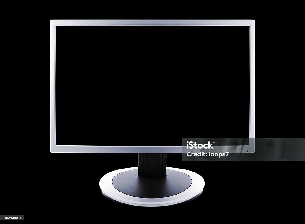 computer monitor monitor on black background Black Background Stock Photo