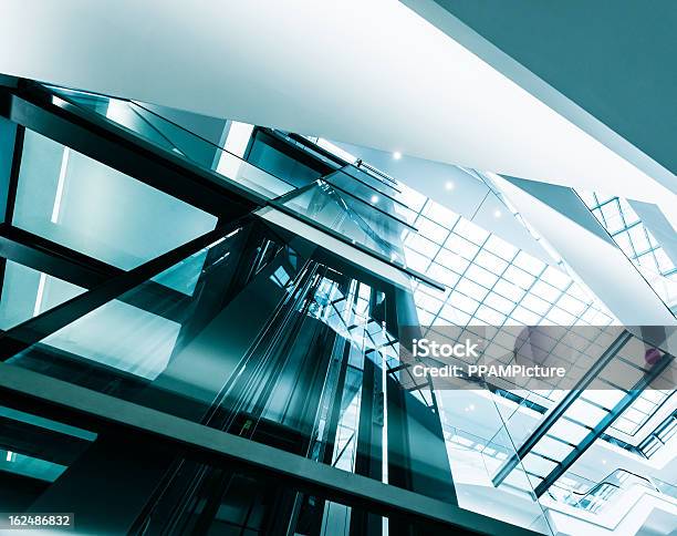 Modern Business Hall Lifts Stock Photo - Download Image Now - Elevator, Modern, Glass - Material