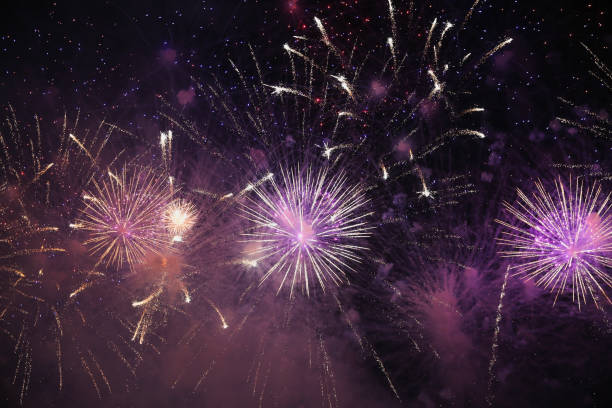 istock Beautiful colorful holiday fireworks 1624870613