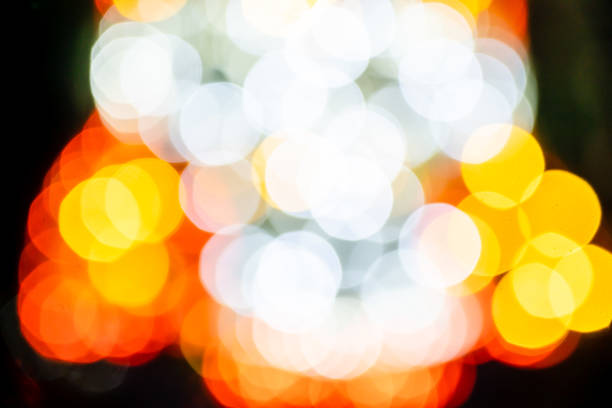 istock Abstract bokeh with white, yellow and red lights background illustration 1624871720
