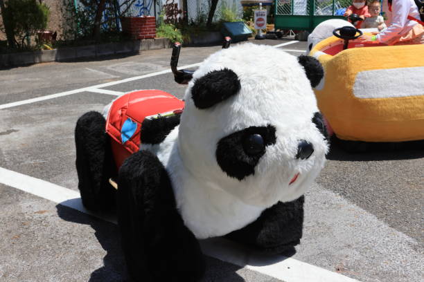Tokyo May 3 2023: panda car in Tokyo, in Hanayashiki, Hanayashiki is one of oldest amusement park in Japan.