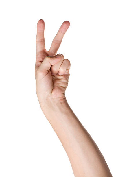 Victory sign stock photo