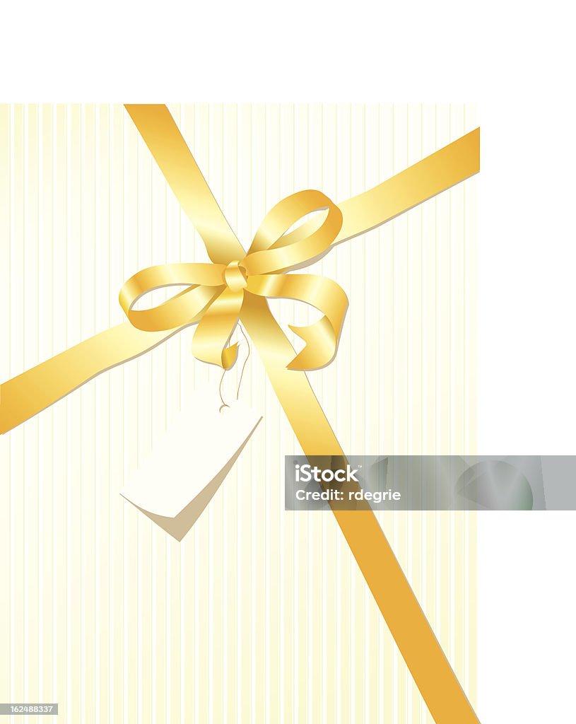 Подарок с желтой лентой в полоску - Векторная графика Без людей роялти-фри