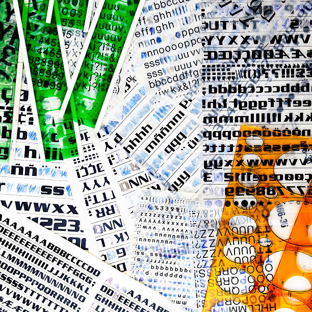 istock Green, orange stencils and letters 162489480