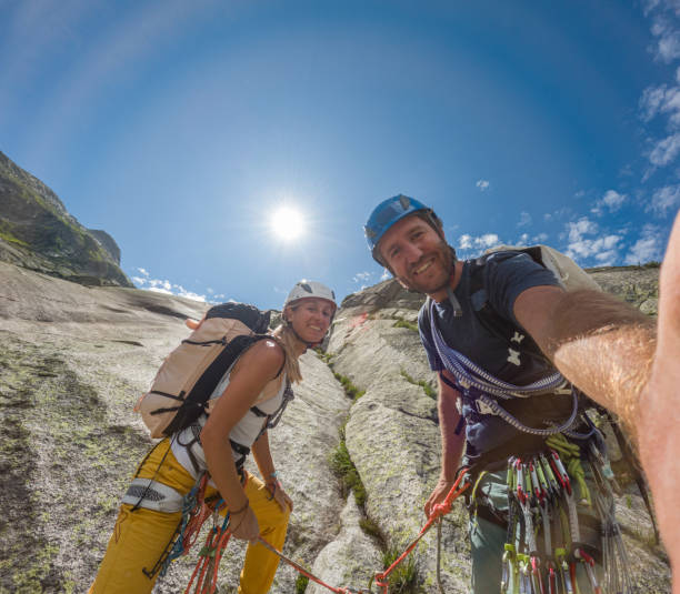 Rock climbing selfie POV