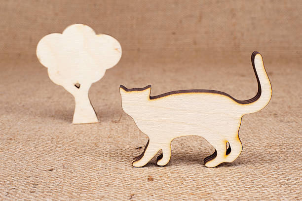 istock Wooden cat figure with tree 162491801