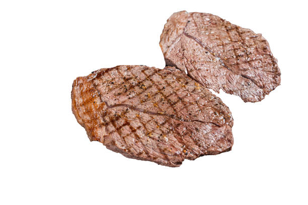 istock BBQ Grilled beef meat sirloin steaks on grill. High quality Isolate, white background. 1624937788
