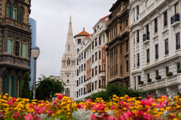 Vivid Colors Amidst Stunning European Architecture: A Captivating Scene