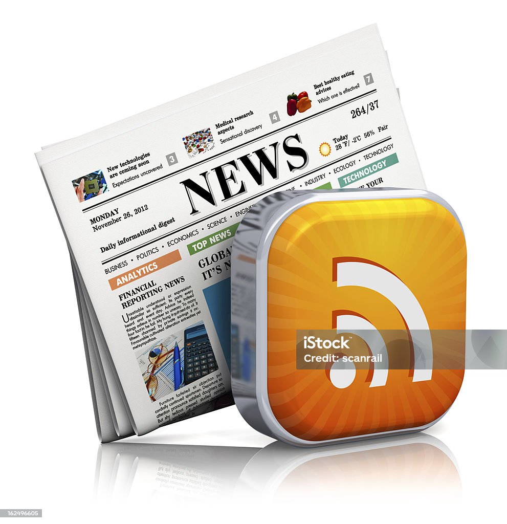 Internet news and RSS concept http://dl.dropbox.com/s/411sgflctjdsm6b/Mob_s.jpg Newspaper Stock Photo