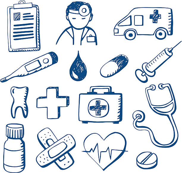 Medical Doodles vector art illustration