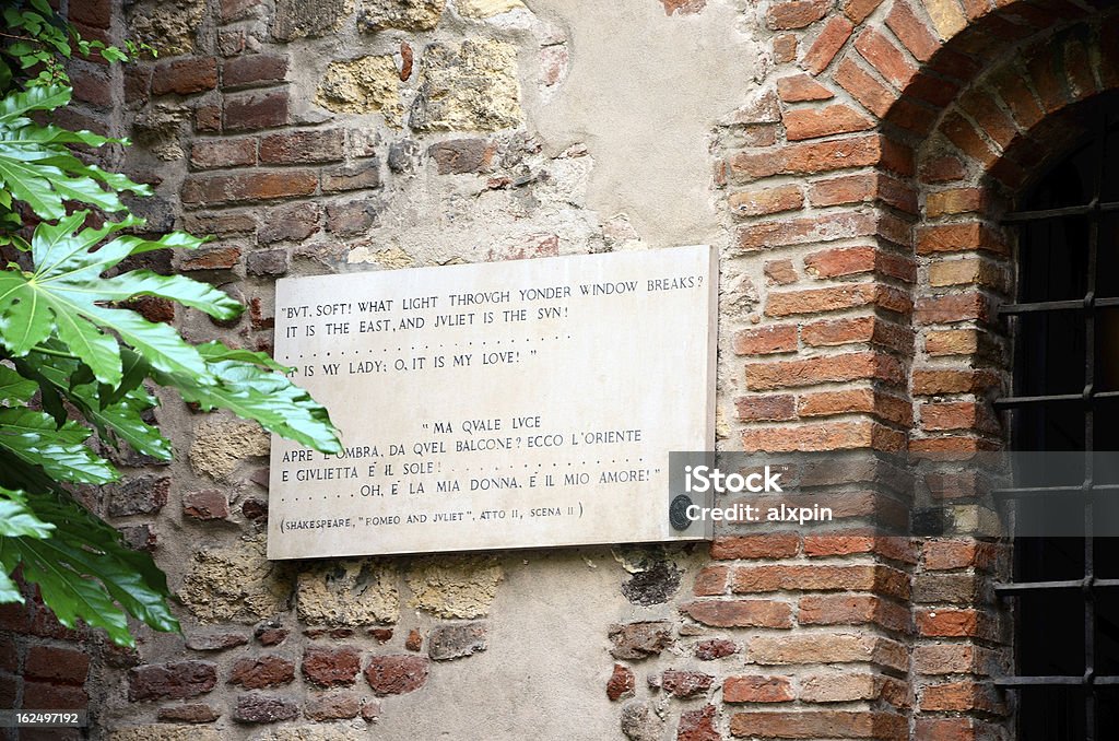 Plakette auf Juliet house, Verona - Lizenzfrei Julia Capulet Stock-Foto