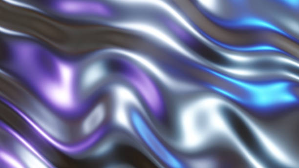 istock Liquid chrome waves background, shiny and lustrous metal pattern texture 3D  illustration. 1624987284