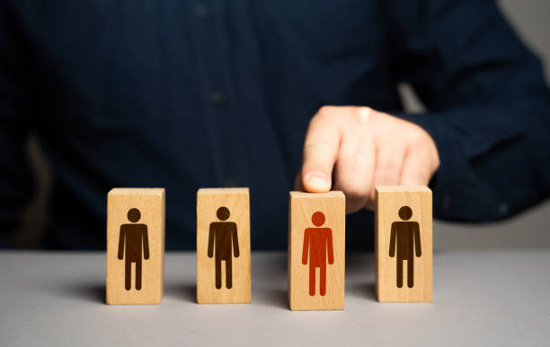 istock Selected highlighted person from the group. 1624989963