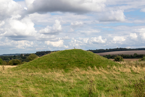 Neolithic burial mounds or Barrows in the Wiltshire Countryside
