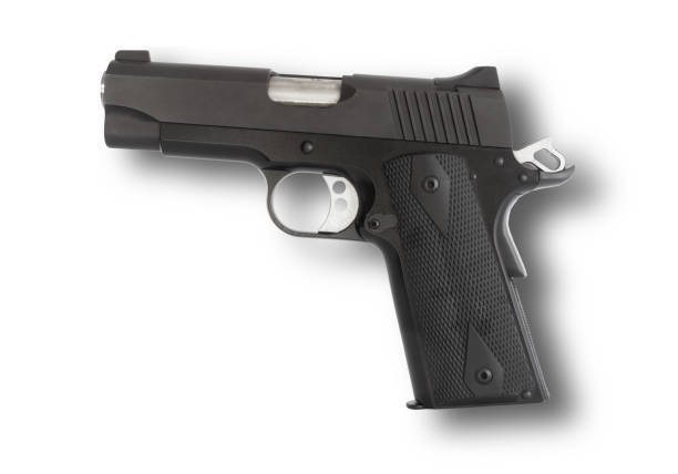 istock 45 caliber semi auto handgun with dropshadow 1625011917
