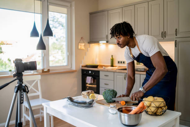 istock Online cookery demonstration from a domestic kitchen 1625033646