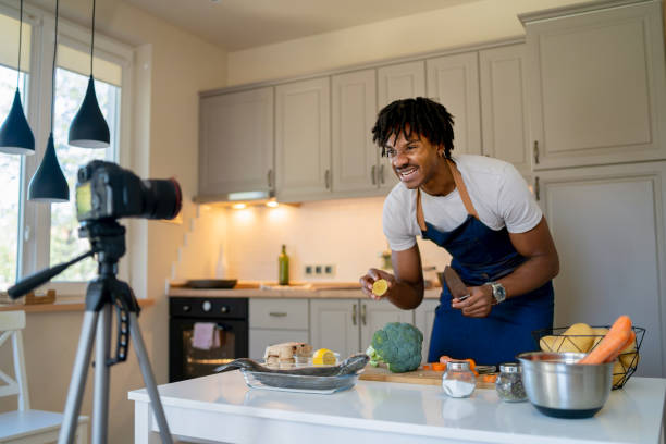 istock A male chef records a pescatarian recipe 1625033648
