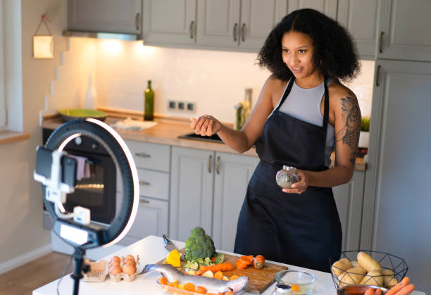 istock A woman is making a cooking webinar on her smart phone 1625034156