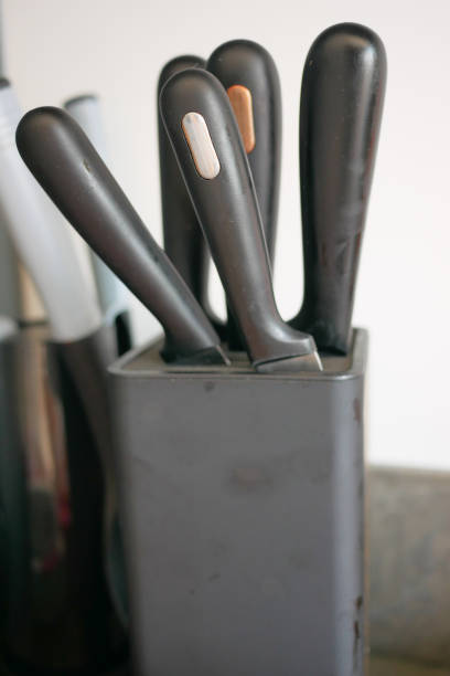 istock Set of kitchen knives in a box . 1625041008