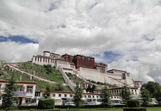 Blue sky in the background and the Potala palace in Lhasa, Tibet