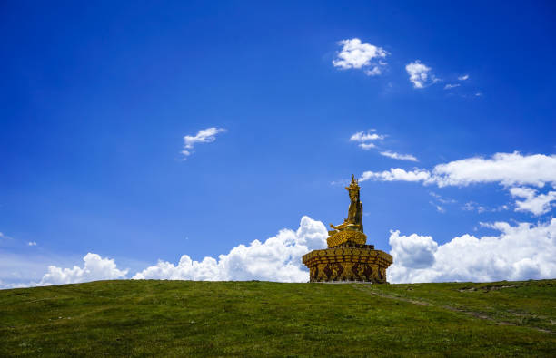 istock Big Buddha on the grass hill at Yarchen Gar 1625062402