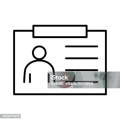 istock Id card icon. Linear icon. 1625079629