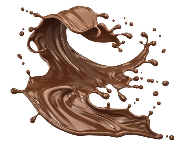 istock chocolate splash and pouring,isolated on white background, Include clipping path. 3d illustration. 1625094419