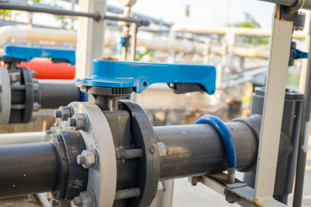 istock Butterfly manual Valve on the waste water pipe line. 1625100644