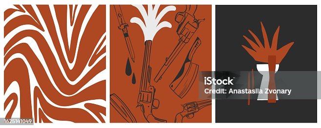 istock Hand drawn abstract vector graphic clipart illustrations logo set compositions.Wild Western design concept.Bohemian wild west contemporary art.Cowboy modern line art drawing.Wild west design concept. 1625141049