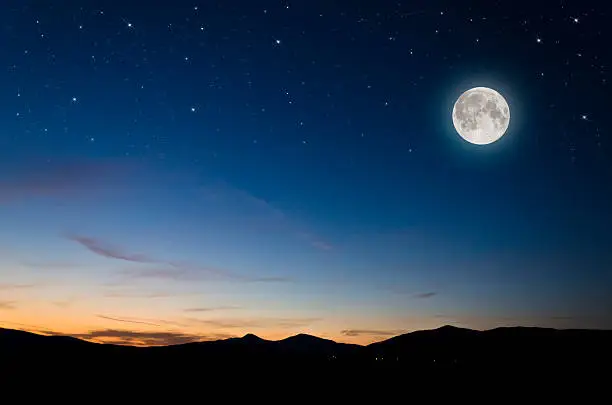 moon over mountains