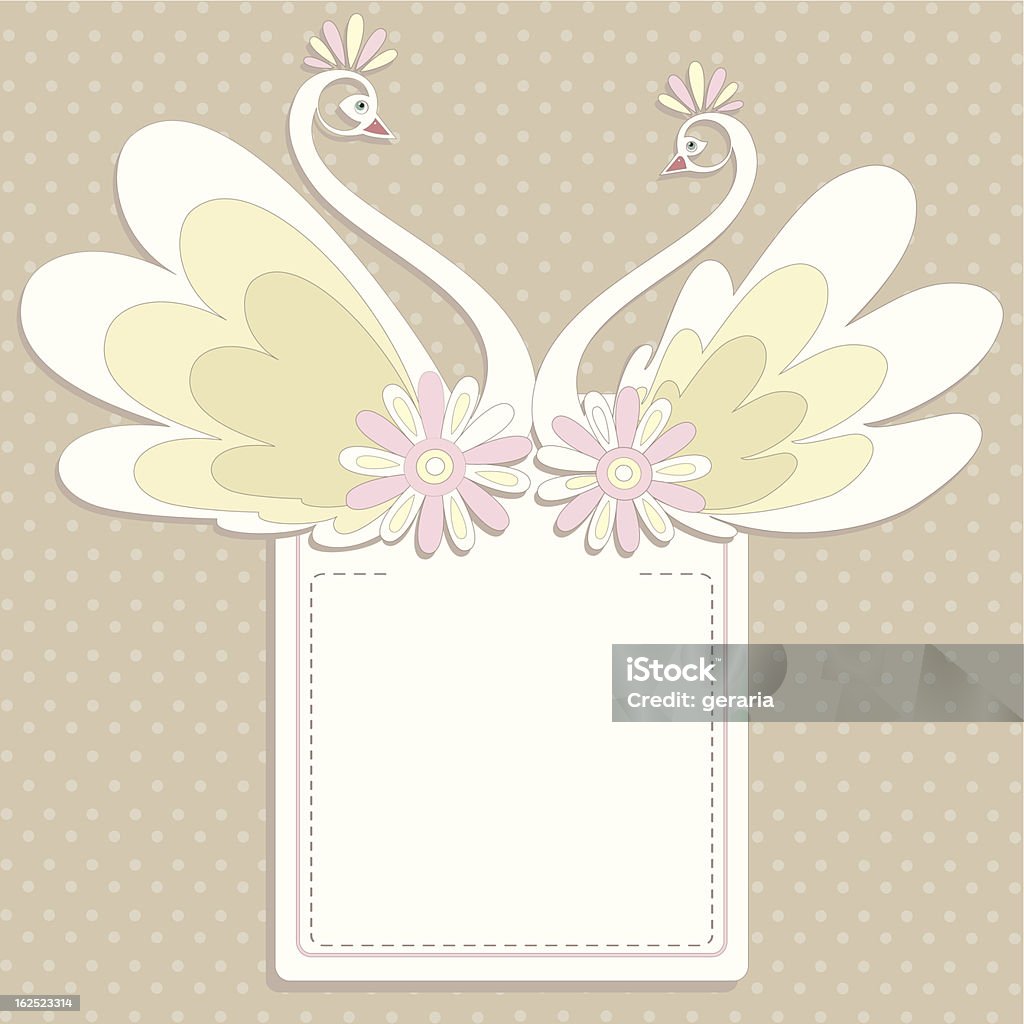 Cisnes decorativas y flores - arte vectorial de Cisne libre de derechos