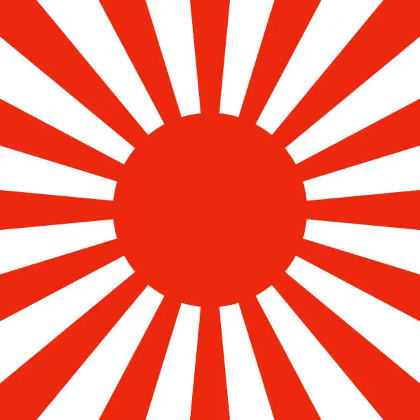 Vector illustration of Square Rising Sun Flag Background. Vector.